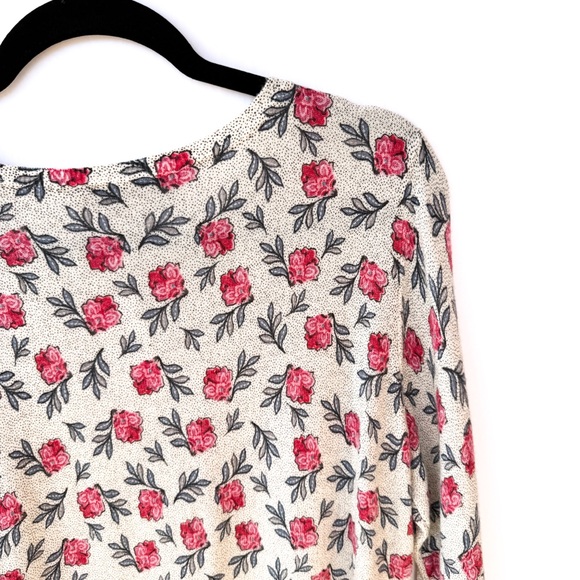 NWT Ann Taylor LOFT Pink Rose Floral Print Wool Blend Sweater Large - Picture 6 of 8